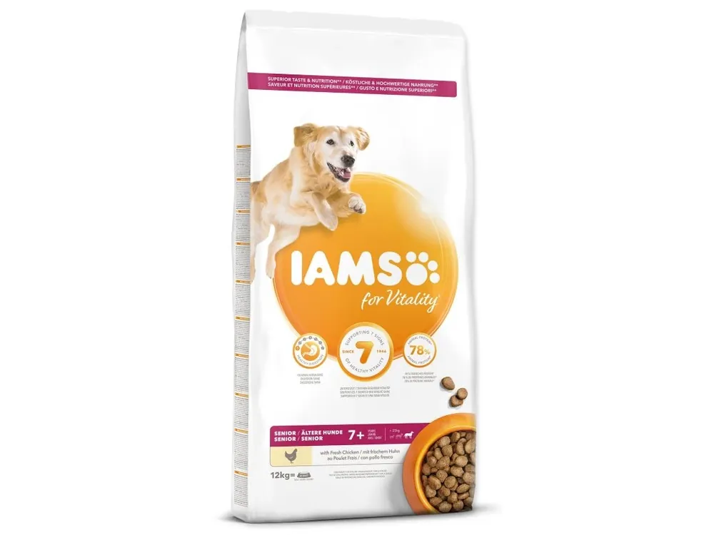 Krmivo IAMS Dog Senior Large Chicken 12 kg Tovární Cena