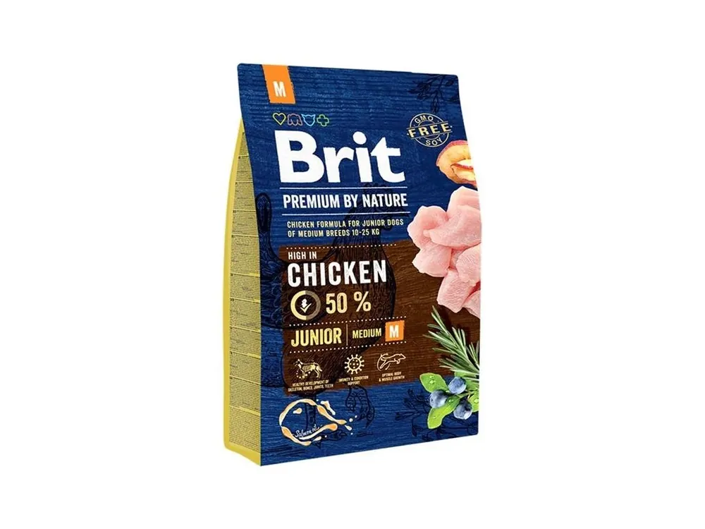 Brit Premium by Nature Dog Junior (M) 3 kg Zlevněný