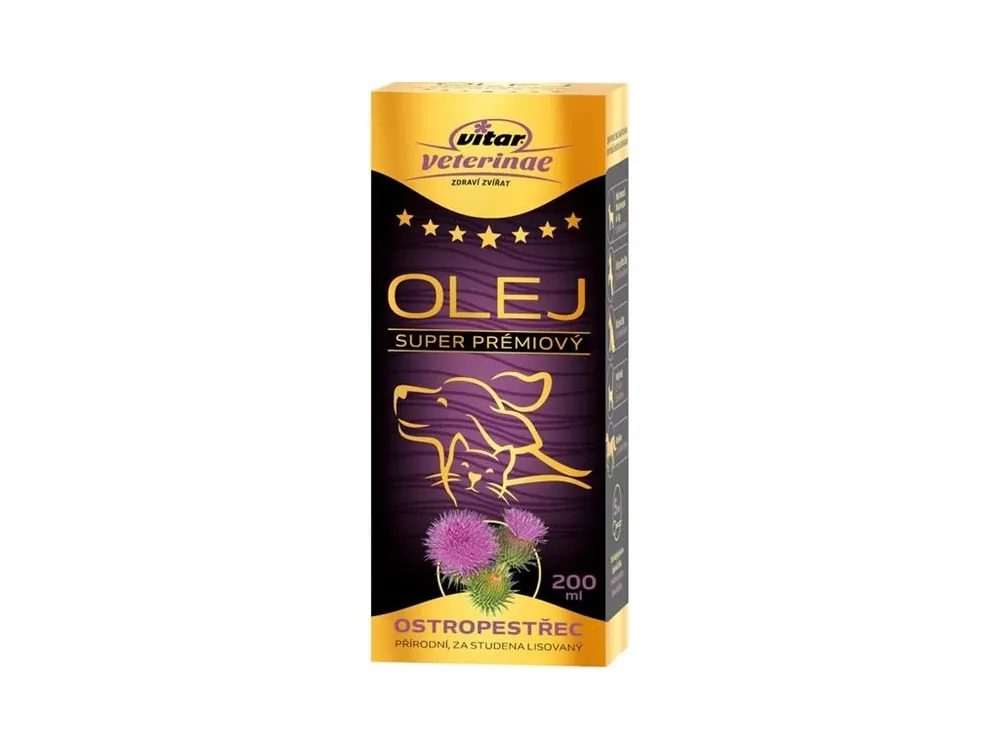 Vrácení Zdarma Vitar Veterinae ostropestřec olej 200 ml