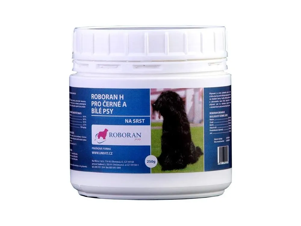 Rychlé Dodání Roboran H pro psy černé a bílé plv 200 g