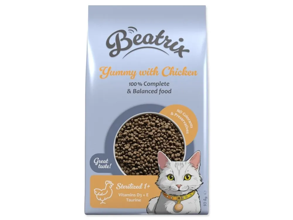 Krmivo Beatrix Sterilized s kuřecím 10kg Cenově Výhodný