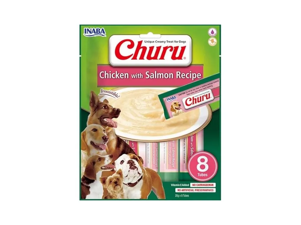 Tovární Cena Inaba Churu dog snack kuře & losos 8x 20g