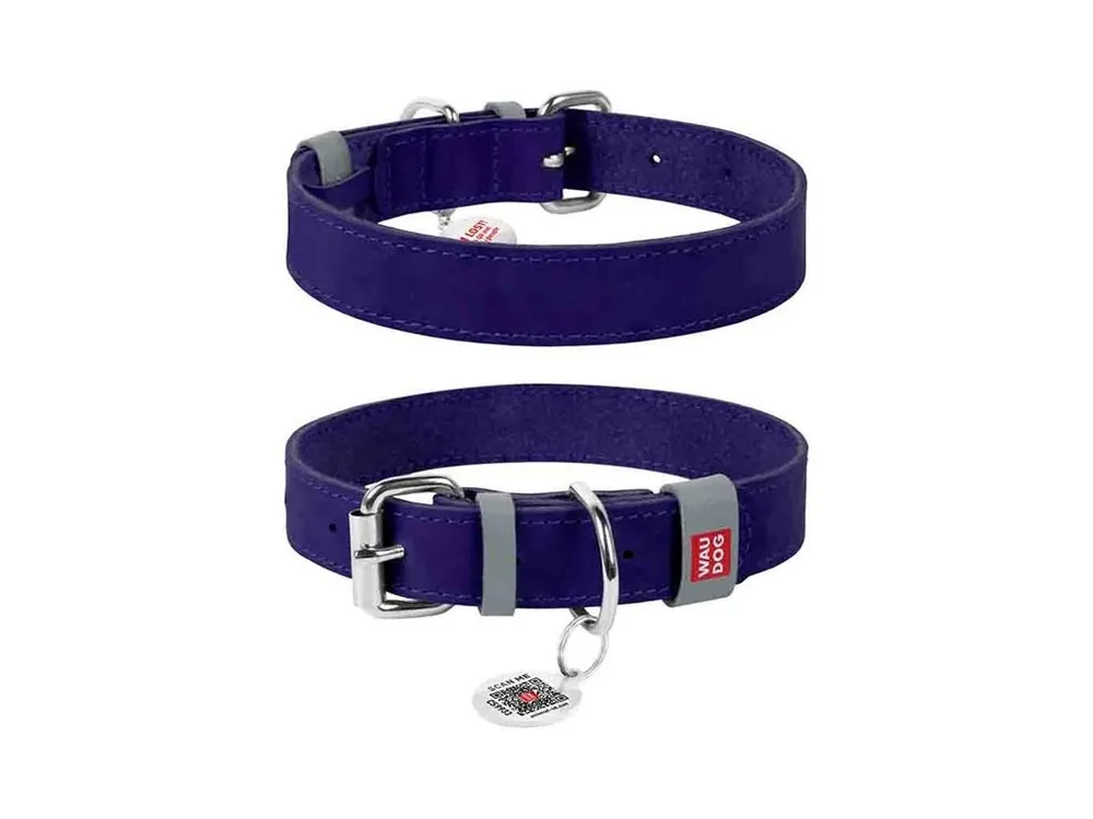 Akce Obojek kůže 15 mm x 27-36 cm WAUDOG fialový