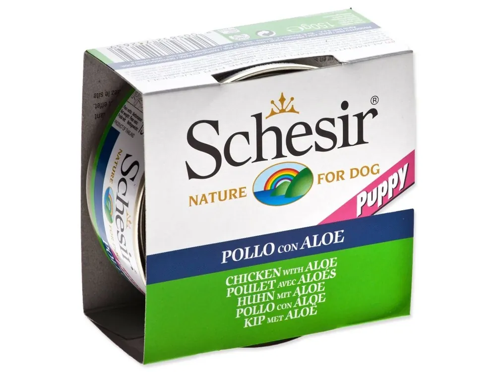 Sezónní Sleva Konzerva SCHESIR Puppy kuře s Aloe 150g