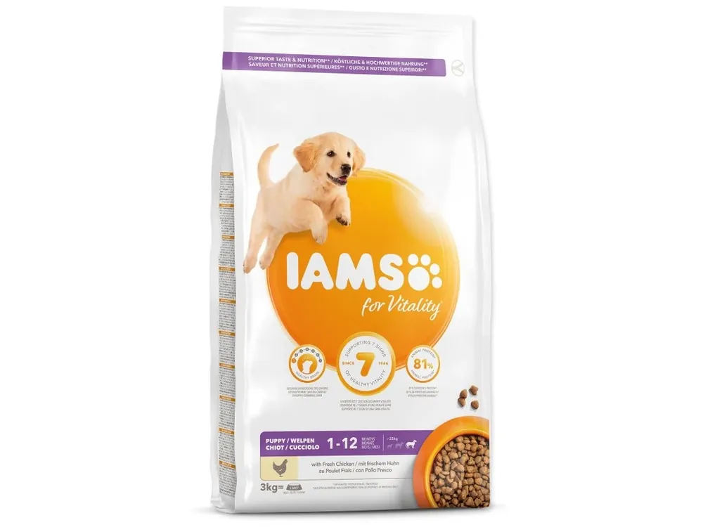 Pouze Dnes Krmivo IAMS Dog Puppy Large Chicken 3 kg