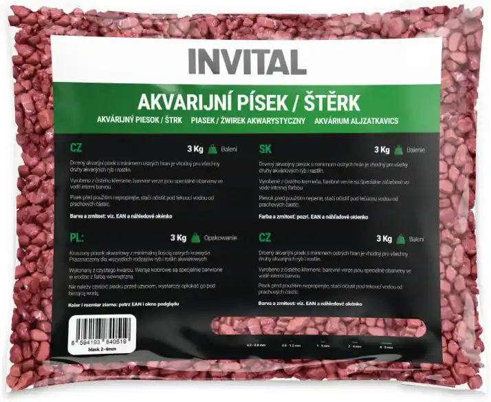 Akvarijní štěrk fluo růžový 4 - 8 mm 3 kg Rychlé Dodání