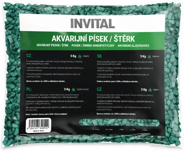 Výprodej Akvarijní štěrk zelený 4-8mm 3kg