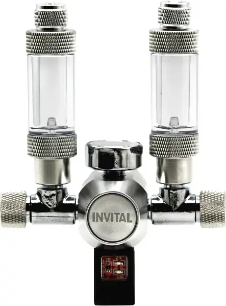INVITAL CO2 redukční ventil DUO s počítadly s nočním vypínáním - poškozený produkt Ihned K Objednání