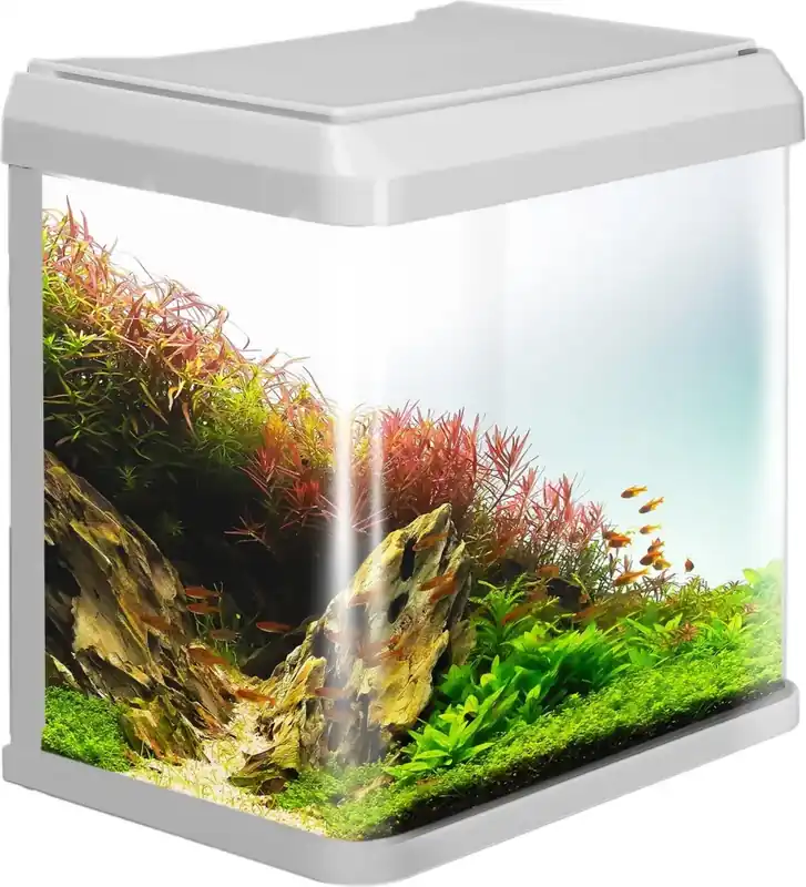 Mini akvarijní set 7 l s LED osvětlením a vnitřní filtrací bílý Omezená Nabídka