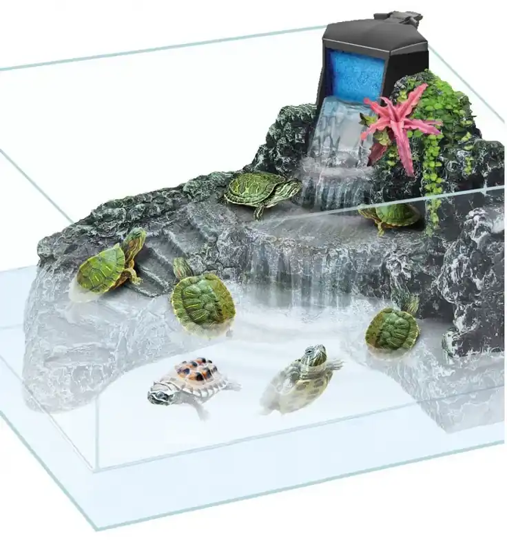 Želvárium s 3D pozadím a filtrem 30x20x22 cm - poškozený produkt Akce