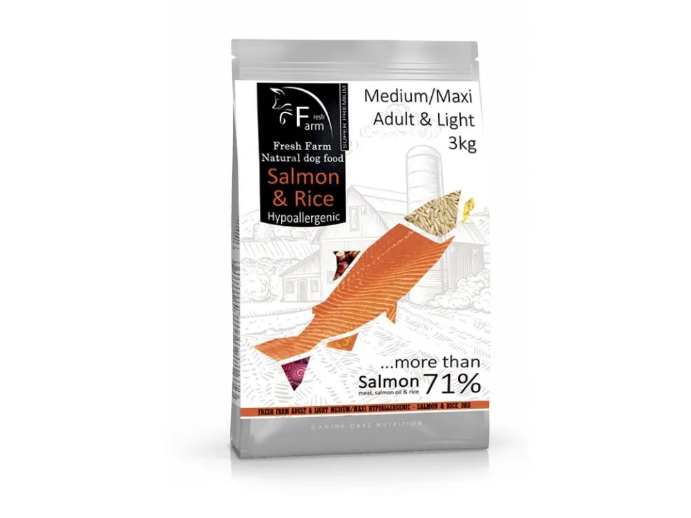Akce Ani - pet Fresh Farm Adult Medium/Maxi Light - Salmon & Rice 3 kg