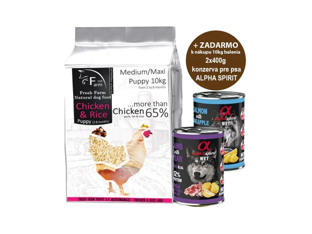 Akce Ani - pet Fresh Farm Puppy 2-8 Medium/Maxi Chicken & Rice 10kg