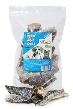 NATURECA pochoutka Losos kůže sušená kousky 100g Nízká Cena