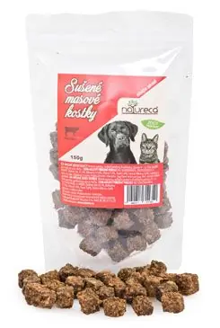 Ověřený NATURECA pochoutka Masové kostky-Hovězí, 100%maso 150g