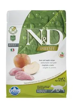 Značkový N&D PRIME CAT Adult Boar & Apple 300g