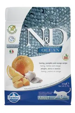 Přímo Od Výrobce N&D OCEAN CAT Adult Herring, Pumpkin & Orange 300g