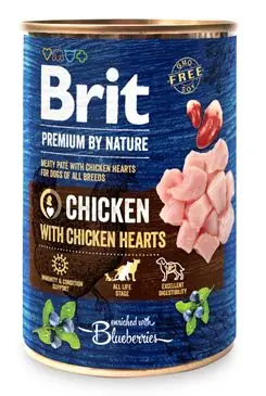 Brit Premium Dog by Nature konz Chicken & Hearts 400g Víkendová Akce