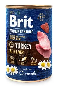 Brit Premium Dog by Nature konz Turkey & Liver 400g Akční Cena