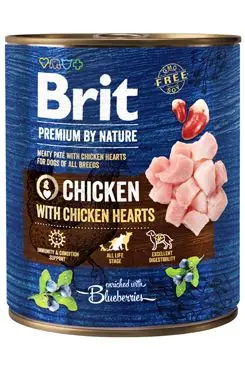 Novinka Brit Premium Dog by Nature konz Chicken & Hearts 800g