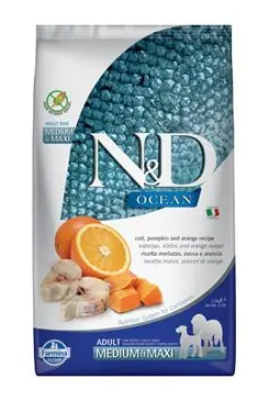 Autentický N&D OCEAN DOG Adult M/L Codfish&Pumpkin & Orange 2,5kg