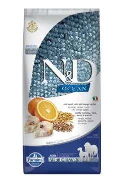 Výprodej N&D OCEAN DOG LG Adult M/L Codfish & Orange 12kg