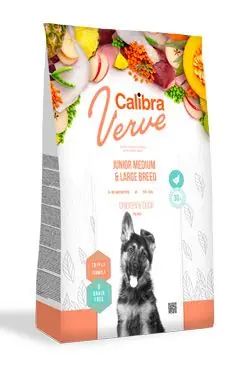 Sezónní Sleva Calibra Dog Verve GF Junior M&L Chicken&Duck 12kg