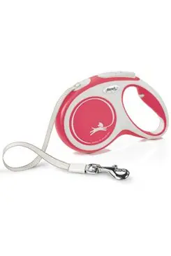 Výprodej Vodítko FLEXI Comfort M pásek 5m/25kg červená NEW