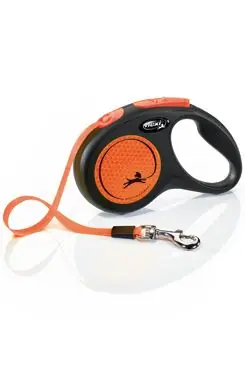 Vodítko FLEXI Neon S pásek 5m/15kg černá/oranžová NEW Koupit Online