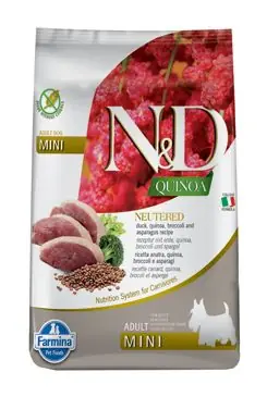 Rychlé Dodání N&D Quinoa DOG Neutered Duck&Broccoli&Asp. Mini 2,5kg