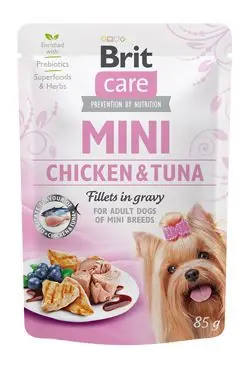 Časově Omezené Brit Care Dog Mini Chicken&Tuna fillets in gravy 85g