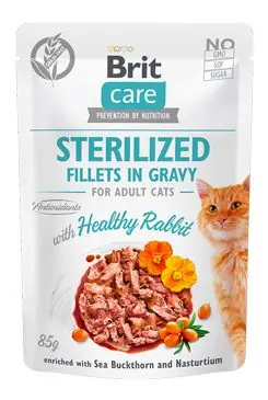 Brit Care Cat Fillets Gravy Steril Healthy Rabbit 85g Nízká Cena