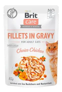 Pouze Dnes Brit Care Cat Fillets in Gravy Choice Chicken 85g
