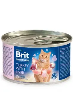 Značkový Brit Premium Cat by Nature konz Turkey&Liver 200g