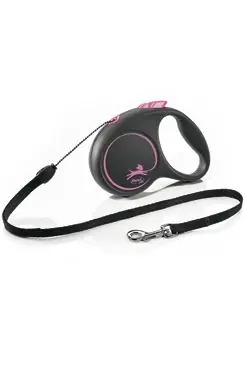 Výhodná Nabídka Vodítko FLEXI Black Design S lanko 5m/12kg růžová NEW