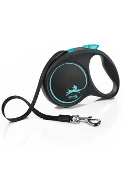 Vodítko FLEXI Black Design M pásek 5m/25kg modrá NEW Zlevněný