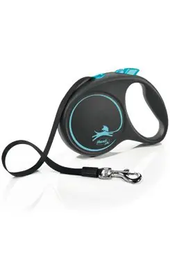 Vodítko FLEXI Black Design L pásek 5m/50kg modrá NEW Rychlé Dodání