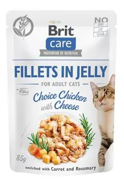 Brit Care Cat Fillets in Jelly Chicken&Cheese 85g Nejprodávanější