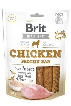 Dokud Zásoby Vydrží Brit Jerky Chicken with Insect Protein Bar 80g