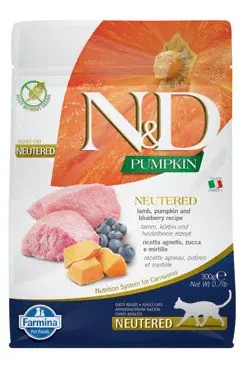 Rychlé Dodání N&D Pumpkin CAT Neutered Lamb & Blueberry 300g