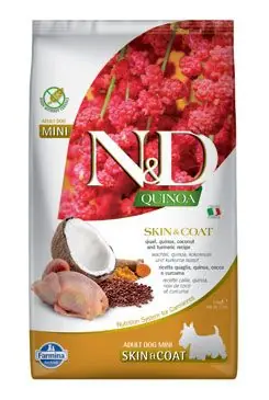 Tovární Cena N&D Quinoa DOG Skin & Coat Quail & Coconut Mini 2,5kg