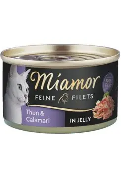 Miamor Cat Filet konzerva tuňák+kalamáry v želé 100g Časově Omezené