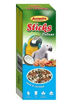 Sleva Avicentra tyčinky velký papoušek - ořech+kokos 2ks