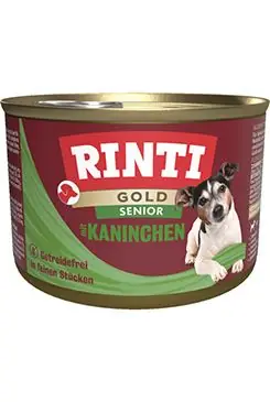 Autentický Rinti Dog Gold Senior konzerva králík 185g