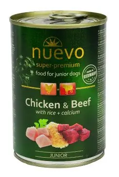 Nuevo pes junior kuřecí a hovězí konz. 400g Sezónní Sleva