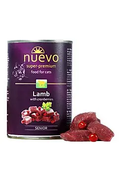 Levný Nuevo kočka Senior Jehněčí s brusinkami konz. 400g