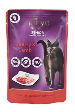 Odeslání Ihned Nuevo kočka kapsa senior drůbeží a jehněčí s rýží 85g