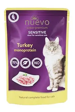 Nuevo kočka kapsa sensitive Krůtí monoprotein 85g Výhodná Nabídka