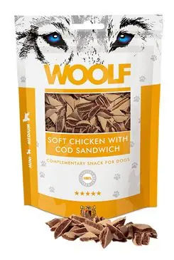 WOOLF pochoutka soft chicken with cod sandwich 100g Hit Sezóny