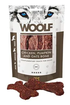 WOOLF pochoutka large chicken, pumpkin, oats bone 100g Výprodej