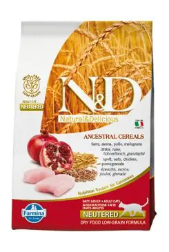 N&D LG CAT Neutered Chicken & Pomegranate 5kg Přímo Od Výrobce